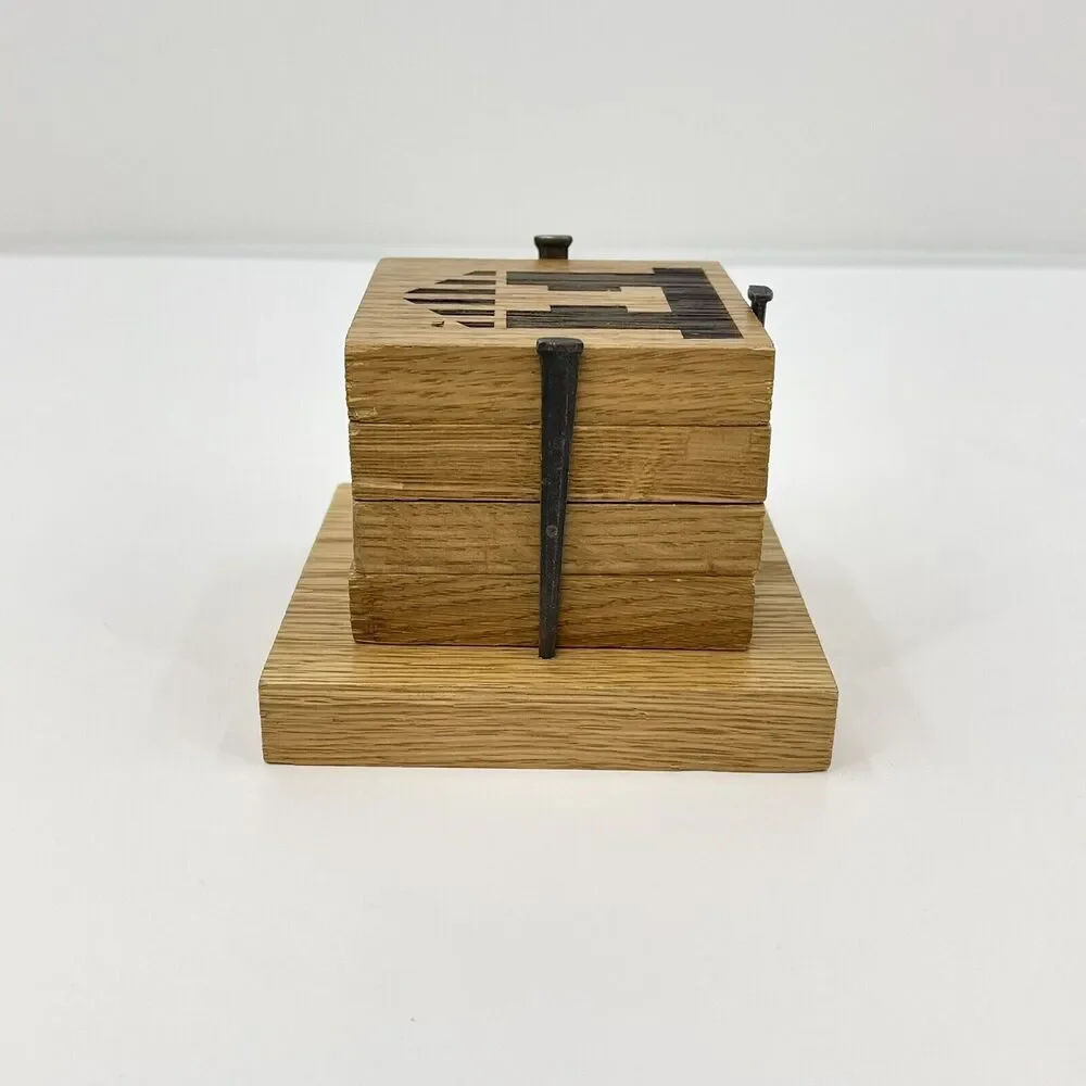 University of Illinois Set of 4 Wooden Coasters With Bottle Openers Shield Logo